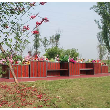 連座（zuò）椅組（zǔ）合木紋鋁合（hé）金花箱LHX008