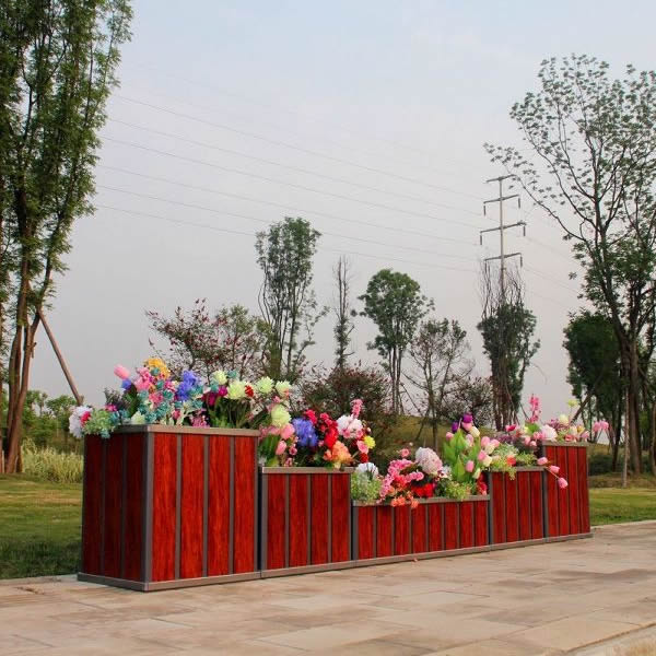 梯形組（zǔ）合木紋（wén）鋁合金花箱LHX007